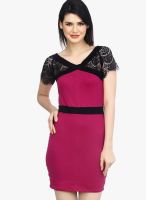 Faballey Pink Colored Embroidered Shift Dress