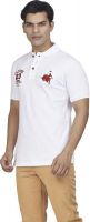 Fazator Embroidered Men's Polo Neck White T-Shirt