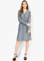Femella Blue Colored Printed Shift Dress