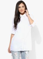 Femella White Solid Shirt