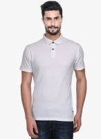 Hubberholme White Solid Polo T-Shirt