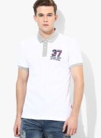 Izod White Solid Polo T-Shirts