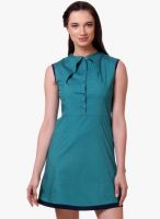 Kaaryah Aqua Blue Solid Shift Dress