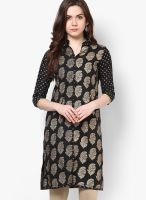 Kira Black Printed Kurta