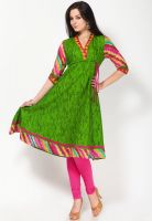 Kurti'S Green Printed Kurtis