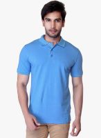 Lucfashion Blue Solid Polo T-Shirt