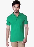 Lucfashion Green Solid Polo T-Shirt