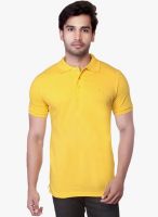 Lucfashion Yellow Solid Polo T-Shirt