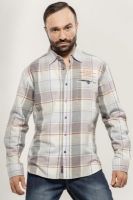 Mavango Men's Checkered Casual Grey Shirt