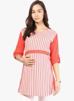 Mine4nine Orange Striped Top