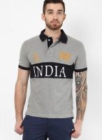 Monteil & Munero Light Grey Printed Polo T-Shirts