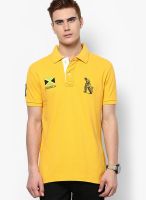 Monteil & Munero Yellow Solid Polo T-Shirts