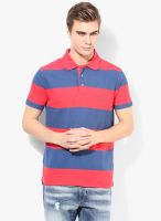 Nautica Red Striped Polo T-Shirt