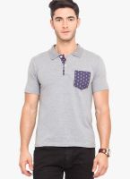 Northern Lights Grey Solid Polo T-Shirts