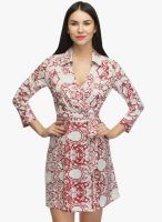 Oxolloxo Red Printed Shift Dress