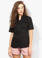 Park Avenue Black Solid Shirt