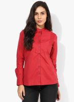 Park Avenue Red Solid Shirt