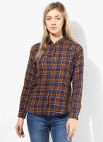 People Brown Checked Shirt