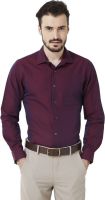 Peter England Men's Solid Casual Purple Shirt