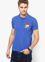 Punk Blue Printed Polo T-Shirts