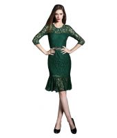 Reva Enterprises Green Polyester Maxi Dress