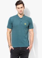 Selected Aqua Blue Solid Polo T-Shirt