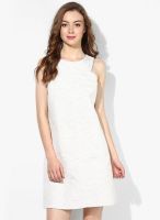 Sisley Off White Colored Printed Shift Dress