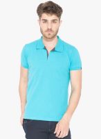 Status Quo Blue Solid Polo T-Shirt