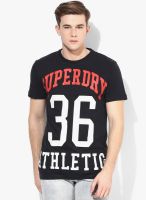 Superdry Navy Blue Printed Round Neck T-Shirts