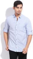 The Indian Garage Co. Men's Striped Casual Blue Shirt