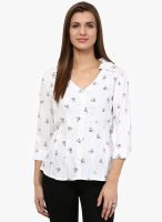 The gud look White Printed Shirt