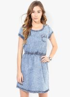 Ucla Blue Colored Washed Shift Dress