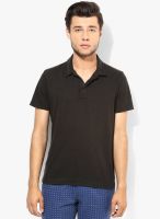 Uni Style Image Black Solid Polo T-Shirt