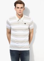 Uni Style Image White Striped Polo T-Shirts