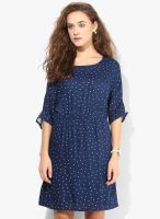 United Colors of Benetton Blue Colored Printed Shift Dress