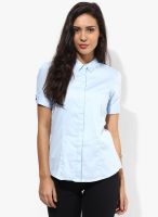 Van Heusen Blue Solid Shirt