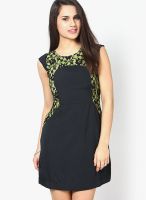 Vero Moda Black Colored Printed Skater Dress