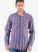 Vintage Red Check Slim Fit Casual Shirt