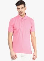 Yellow Submarine Pink Solid Polo T-Shirt