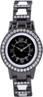 Youth Club Studded Black Analog Watch - For Women