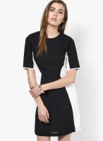 Zink London Black Colored Solid Shift Dress