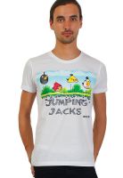 Angry Birds White Printed Round Neck T-Shirts