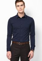 Arrow New York Navy Blue Slim Fit Formal Shirt