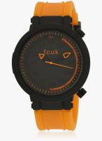 FCUK Fc1164ogj-Fcuk Orange/Black Analog Watch