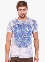 Rookies Blue Printed Round Neck T-Shirt