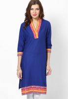 Sringam Blue Solid Kurtas