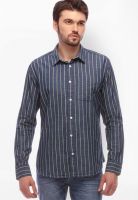 Urban Nomad Striped Green Casual Shirt
