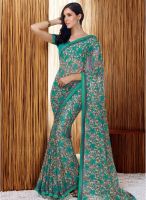 Vishal Green Printed Saree