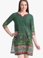 @499 Green Printed Kurtis