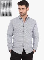 Basics Black Checked Slim Fit Casual Shirt